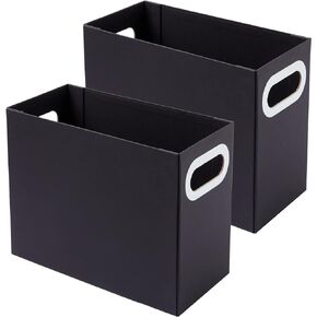 Y YOMA 1 Pack Hanging File Organizer Box with Handle Cardboard Storage File Box for Letter Size Hanging Folder Filing Boxes Portable Desktop Folder Organizer for Home Office School Documents, White