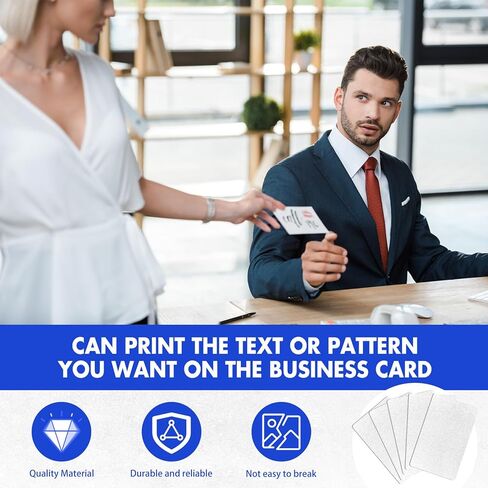 بطاقات عمل معدنية مقاس 3.4 بوصة × 2.1 بوصة، بطاقات معدنية بسمك 0.2 مم، فراغات نقش بالليزر فارغة يمكنك صنعها بنفسك، بطاقات اسم المكتب لهدية عملاء المنزل، فضي (300 قطعة) in Kuwait