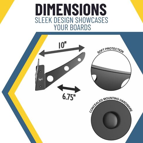 حامل رف مثبت على الحائط على لوح التزلج | عرض سطح السفينة الإبداعية | تخزين Longboard للمنزل أو المرآب | شماعة سكوتر | سهلة التركيب - بما في ذلك الأجهزة. | إطار فولاذي مطلي بمسحوق شديد التحمل | صنع في الولايات المتحدة الأمريكية in Kuwait