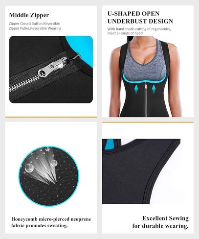 Women Neoprene Sauna Vest Sweat Suit Waist Trainer Corset Body Shaper Zipper Sleeveless Workout Tank Top Shapewear Hot in Kuwait