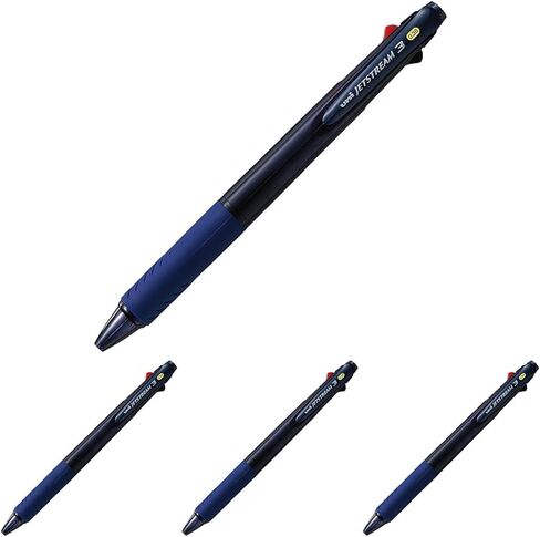 Ballpoint Pen Jetstream 3 Color Black, Red, Blue Ink 0.38mm, Transparent Navy (SXE340038T.9) in Saudi Arabia