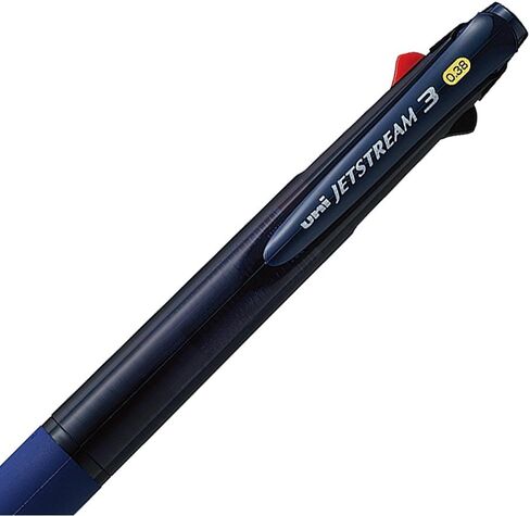 Ballpoint Pen Jetstream 3 Color Black, Red, Blue Ink 0.38mm, Transparent Navy (SXE340038T.9) in Saudi Arabia