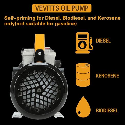 مضخة نقل كهربائية ذاتية التحضير 110 فولت تيار متردد 550 وات، 16GPM 60 لتر/الدقيقة مضخة نقل الزيت وقود الديزل والكيروسين وقود الديزل الحيوي للمركبات ومواقع البناء والمزارع in Kuwait