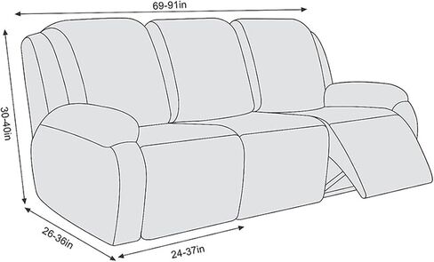 NORTHERN BROTHERS Recliner Chair Covers - 4 Pieces Lazy Boy Recliner Covers That Stay in Place, Reclining Chair Cover Recliner Slipcover, Dark Gray in Kuwait