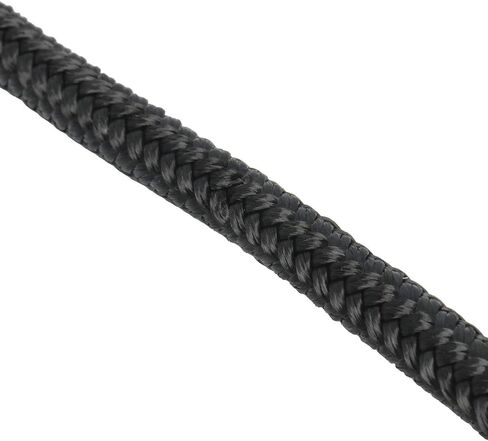 NovelBee 1/2 inch Double Braid Nylon Rope with 1/4 Inch x 15 Feet Galvanized Chain for Boat Anchor Rope and Dock Line (Black, Length:150') in Saudi Arabia
