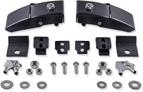 JL Hood Latches for J eep Wrangler Locking Hood Latch Kit Compatible with 2018 2019 2020 2021 2022 2023 J eep Wrangler JL J eep Gladiator Eliminate Hood Flutter Base in Kuwait
