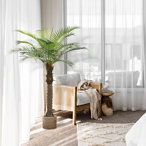 Artificial Trees Artificial ​Palm Tree Artificial Plants for Home Decor Indoors and Outdoors Patio Porch 5.6FT Sago Palm Fake Plants Tall Artificial Plants (2Pack) in Kuwait