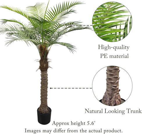 Artificial Trees Artificial ​Palm Tree Artificial Plants for Home Decor Indoors and Outdoors Patio Porch 5.6FT Sago Palm Fake Plants Tall Artificial Plants (2Pack) in Kuwait