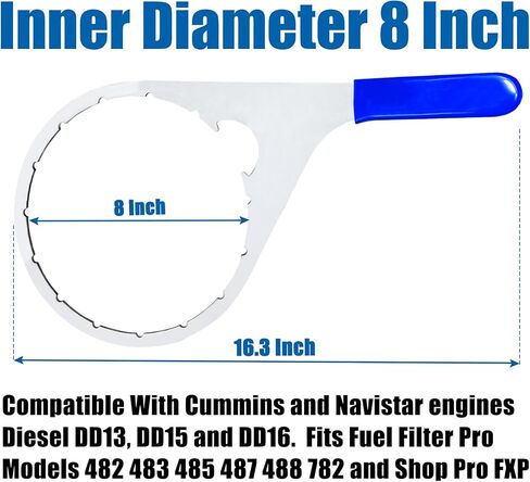 أداة AutoWanderer مقاس 6 بوصات مفتاح ربط بغطاء فتحة التهوية 380134 382 متوافق مع محركات Cummins لشاحنة الديزل ديترويت بقطر داخلي 6 بوصات in Kuwait