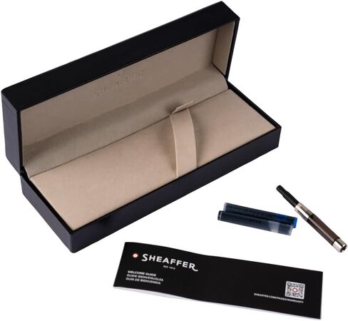 قلم حبر Sheaffer 100 لامع باللون الأزرق مع زخرفة من الكروم المصقول وسن متوسط in Kuwait