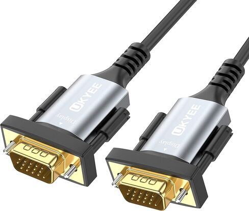 كابل VGA إلى VGA بطول 6 أقدام، وكابل شاشة 15 دبوسًا بدقة 1080 بكسل عالية الدقة مع سلك ذكر إلى ذكر مطلي بالذهب لجهاز الكمبيوتر المحمول وجهاز العرض التلفزيوني [غلاف من الألومنيوم] in Kuwait