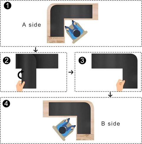 CENNBIE Dual Sided L Shaped Desk Pad,‎‎43.31x51.18x15.75 inches Corner Leather Desk Pad,l Shaped Desk Gaming mat,Waterproof l Shaped Leather Mouse pad,Home Office Accessories Corner Desk Mat(Black) in Saudi Arabia