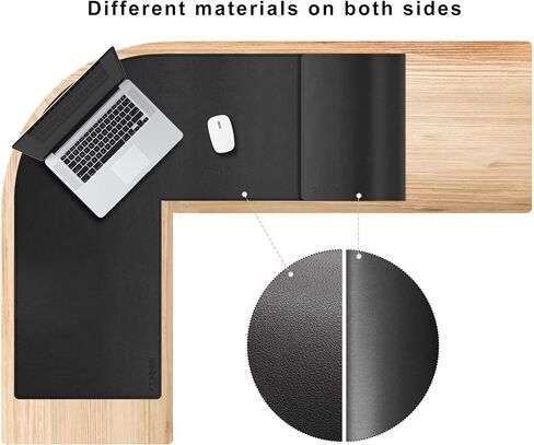 CENNBIE Dual Sided L Shaped Desk Pad,‎‎43.31x51.18x15.75 inches Corner Leather Desk Pad,l Shaped Desk Gaming mat,Waterproof l Shaped Leather Mouse pad,Home Office Accessories Corner Desk Mat(Black) in Saudi Arabia