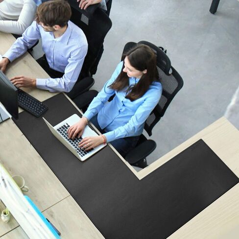 CENNBIE Dual Sided L Shaped Desk Pad,‎‎43.31x51.18x15.75 inches Corner Leather Desk Pad,l Shaped Desk Gaming mat,Waterproof l Shaped Leather Mouse pad,Home Office Accessories Corner Desk Mat(Black) in Saudi Arabia