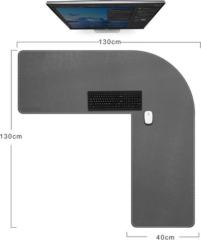 CENNBIE Dual Sided L Shaped Desk Pad,‎‎43.31x51.18x15.75 inches Corner Leather Desk Pad,l Shaped Desk Gaming mat,Waterproof l Shaped Leather Mouse pad,Home Office Accessories Corner Desk Mat(Black) in Saudi Arabia