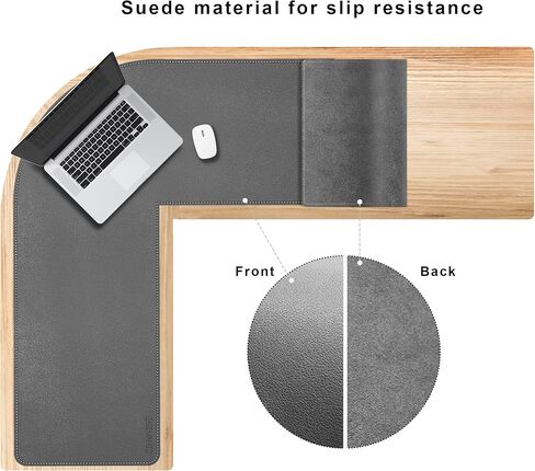 CENNBIE Dual Sided L Shaped Desk Pad,‎‎43.31x51.18x15.75 inches Corner Leather Desk Pad,l Shaped Desk Gaming mat,Waterproof l Shaped Leather Mouse pad,Home Office Accessories Corner Desk Mat(Black) in Saudi Arabia