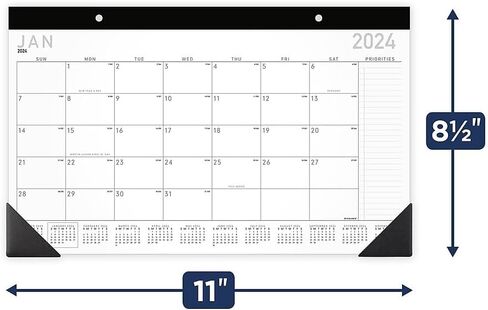 تقويم لوحة مكتب شهري معاصر 2024 AT-A-GLANCE مقاس 11 بوصة × 18 بوصة، أبيض/أسود (SK14X-00-23) in Saudi Arabia