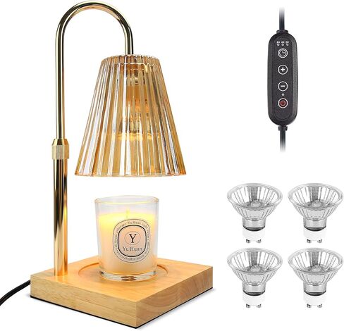 Upgraded Candle Lamp Warmer Includes 4 Light Bulbs, Candle Warmer Lamp with Timer Suitable for Any Scene, Lamp Candle Warmer for Family and Friends, with Creating Candle Lamp Perfect Life. in Saudi Arabia