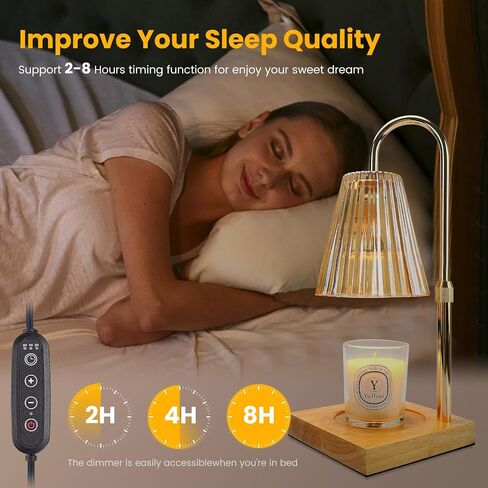 Upgraded Candle Lamp Warmer Includes 4 Light Bulbs, Candle Warmer Lamp with Timer Suitable for Any Scene, Lamp Candle Warmer for Family and Friends, with Creating Candle Lamp Perfect Life. in Saudi Arabia