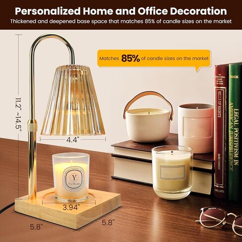 Upgraded Candle Lamp Warmer Includes 4 Light Bulbs, Candle Warmer Lamp with Timer Suitable for Any Scene, Lamp Candle Warmer for Family and Friends, with Creating Candle Lamp Perfect Life. in Saudi Arabia