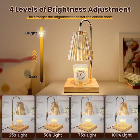 Upgraded Candle Lamp Warmer Includes 4 Light Bulbs, Candle Warmer Lamp with Timer Suitable for Any Scene, Lamp Candle Warmer for Family and Friends, with Creating Candle Lamp Perfect Life. in Saudi Arabia