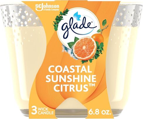 Glade Scented 3-Wick Candle Jar, Rose & Bloom, Fragrance Infused with Essential Oils, 6.8 oz in Saudi Arabia