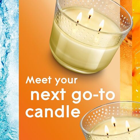 وعاء شموع معطر بثلاث فتائل من جليد، الورد والزهر، عطر مملوء بالزيوت العطرية، 6.8 أونصة in Kuwait