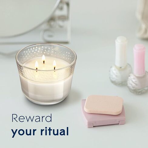 وعاء شموع معطر بثلاث فتائل من جليد، الورد والزهر، عطر مملوء بالزيوت العطرية، 6.8 أونصة in Kuwait