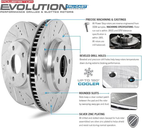 Power Stop K6074 Front and Rear Z23 Carbon Fiber Brake Pads with Drilled & Slotted Brake Rotors Kit in Saudi Arabia