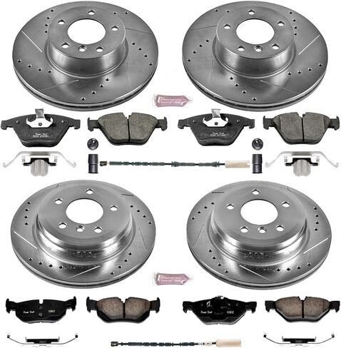 Power Stop K6074 Front and Rear Z23 Carbon Fiber Brake Pads with Drilled & Slotted Brake Rotors Kit in Saudi Arabia