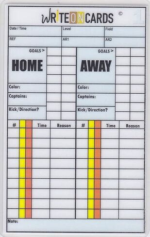 بطاقات حكم مكتوبة لكرة القدم، مجموعة من 4 بطاقات تتضمن ركلات الجزاء وبطاقة تسجيل اللعبة (AR). in Kuwait