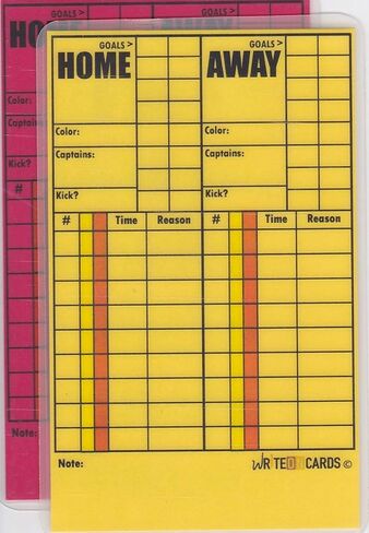 بطاقات حكم مكتوبة لكرة القدم، مجموعة من 4 بطاقات تتضمن ركلات الجزاء وبطاقة تسجيل اللعبة (AR). in Kuwait