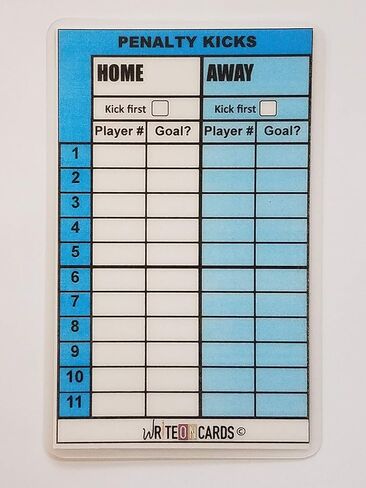 بطاقات حكم مكتوبة لكرة القدم، مجموعة من 4 بطاقات تتضمن ركلات الجزاء وبطاقة تسجيل اللعبة (AR). in Kuwait