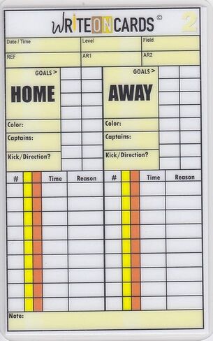 بطاقات حكم مكتوبة لكرة القدم، مجموعة من 4 بطاقات تتضمن ركلات الجزاء وبطاقة تسجيل اللعبة (AR). in Kuwait