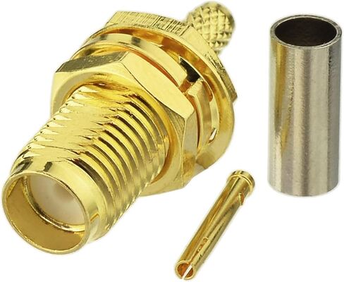 Eightwood 10pcs SMA Male Crimp RF Connector Gold-Plating for RG316 RG174 Cable in Kuwait