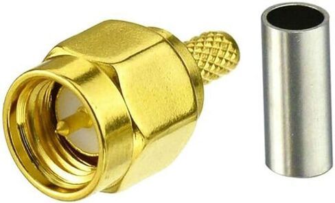 Eightwood 10pcs SMA Male Crimp RF Connector Gold-Plating for RG316 RG174 Cable in Kuwait