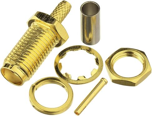 Eightwood 10pcs SMA Male Crimp RF Connector Gold-Plating for RG316 RG174 Cable in Kuwait