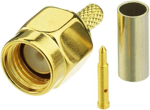 Eightwood 10pcs SMA Male Crimp RF Connector Gold-Plating for RG316 RG174 Cable in Kuwait