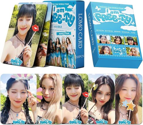 (G) I-DLE Photo Cards 55pcs (G) I-DLE I am freety Photo Cards KPOP GIDLE LOMO Cards GIDLE I FEEL Photocard Gift for Fans Daughter (G) I-DLE Merch in Saudi Arabia