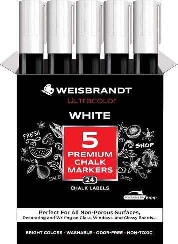 Vintage Earth Style Painting, Drawing & Art Supplies Liquid Chalk Markers, 15mm Chalkboard Markers, Pack of 9 Chalk Pens, for Chalkboards, Whiteboards, Blackboards,24 Chalkboard Labels in Saudi Arabia