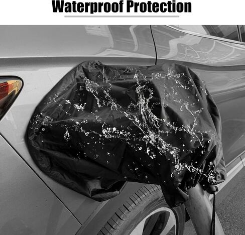 X AUTOHAUX EV Charger Plug Cover Waterproof Outdoor Electric Car Charging Port Cover with Magnetic Adhesion and Drawstring Closure All Weather Protection Black in Saudi Arabia