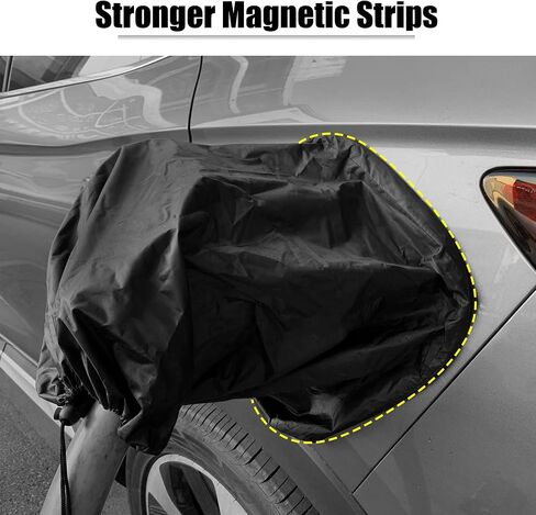 X AUTOHAUX EV Charger Plug Cover Waterproof Outdoor Electric Car Charging Port Cover with Magnetic Adhesion and Drawstring Closure All Weather Protection Black in Saudi Arabia