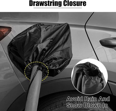 X AUTOHAUX EV Charger Plug Cover Waterproof Outdoor Electric Car Charging Port Cover with Magnetic Adhesion and Drawstring Closure All Weather Protection Black in Saudi Arabia