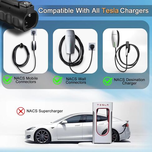 Fit for Tesla to J1772 EV Adapter with Anti-Theft Lock, Max 80A 240V for SAE J1772 Charging Adapter Compatible with Tesla Destination Charger, Mobile Connector, Wall Connector in Kuwait