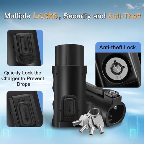 Fit for Tesla to J1772 EV Adapter with Anti-Theft Lock, Max 80A 240V for SAE J1772 Charging Adapter Compatible with Tesla Destination Charger, Mobile Connector, Wall Connector in Kuwait