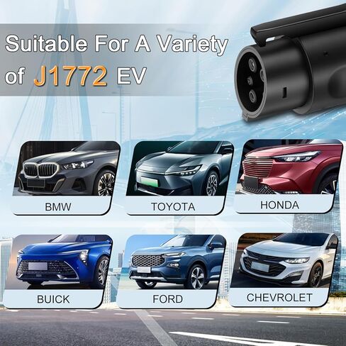 Fit for Tesla to J1772 EV Adapter with Anti-Theft Lock, Max 80A 240V for SAE J1772 Charging Adapter Compatible with Tesla Destination Charger, Mobile Connector, Wall Connector in Kuwait