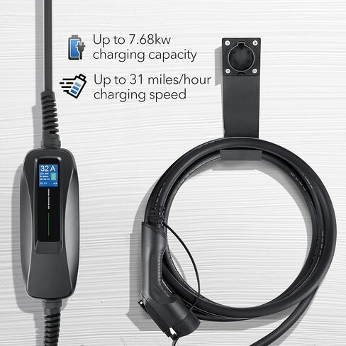 شاحن ليكترون 40 أمبير المستوى 2 EV - 240 فولت، 40 أمبير، 9.6 كيلو واط، سلك تمديد 15 قدم وكابل J1772 - شاحن سيارة كهربائي محمول لـ J1772 EVs مع قابس NEMA 14-50 in Kuwait
