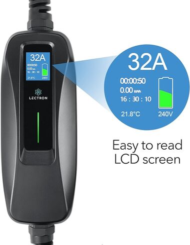 شاحن ليكترون 40 أمبير المستوى 2 EV - 240 فولت، 40 أمبير، 9.6 كيلو واط، سلك تمديد 15 قدم وكابل J1772 - شاحن سيارة كهربائي محمول لـ J1772 EVs مع قابس NEMA 14-50 in Kuwait