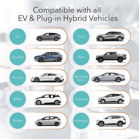 شاحن ليكترون 40 أمبير المستوى 2 EV - 240 فولت، 40 أمبير، 9.6 كيلو واط، سلك تمديد 15 قدم وكابل J1772 - شاحن سيارة كهربائي محمول لـ J1772 EVs مع قابس NEMA 14-50 in Kuwait