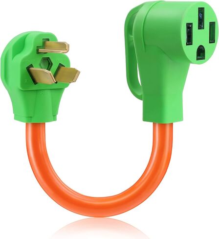 سلك محول شاحن Flameweld EV - NEMA N10-30P ذكر إلى أنثى N14-50R مع مقبض، 3 شقوق 30 أمبير لشحن المستوى 2 EV، سلك محول مولد STW 10/3 AWG EV، UL in Kuwait